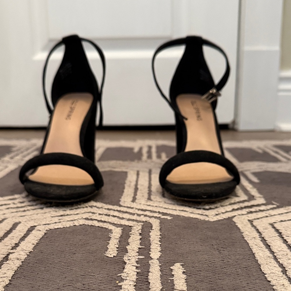 Call It Spring Black Ankle Strap Heels